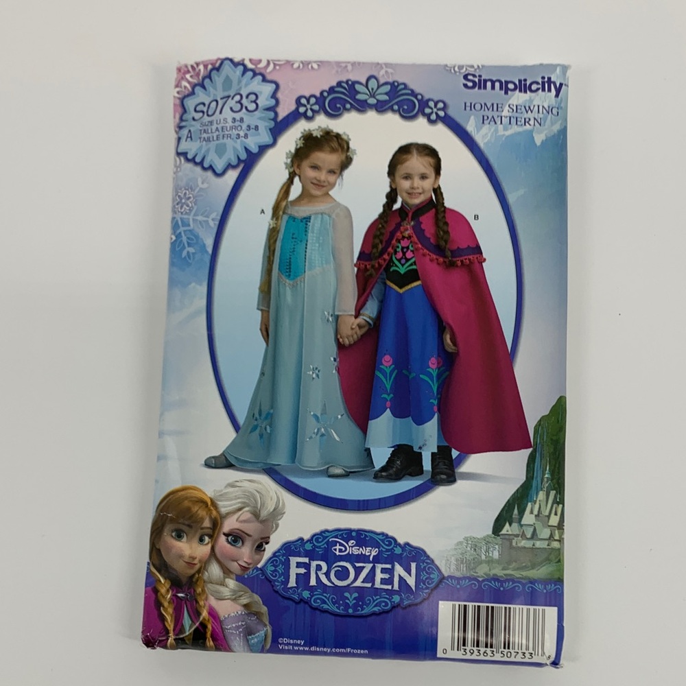 Disney Frozen Kids Costume Pattern - Blue and Purple, Size 3-8